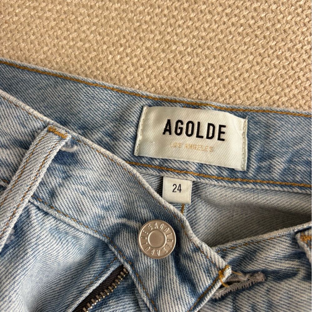 Agolde Light Wash  Denim Shorts - Picture 2 of 4